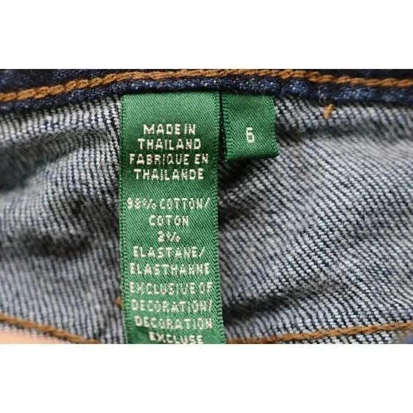 Women's Ralph Lauren Classic Midcalf Blue Jeans-Size 6-Dark Wash - Picture 4 of 6